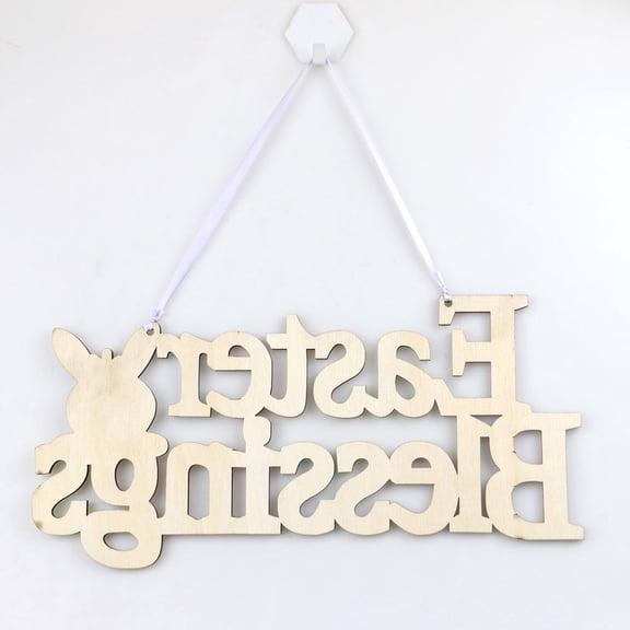 Easter Blessings Wood Sign Plaque Hanging Wooden Outdoor Listing