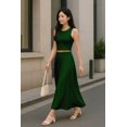 thumbnail image 4 of Moomaya Womens 2 Pcs Skirt Set - Sleeveless Crop Top and High Waisted Flared Maxi Skirt - Soft Viscose Jersey Co-ord Outfit, 4 of 6