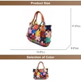 thumbnail image 6 of Women's Random Colorful Splicing Genuine Leather Handbag Designer Hand Woven Satchel Multicolor Shoulder Totes Crossbody Bag, 6 of 7
