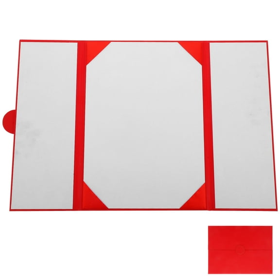 WORGEOUS Trifold A4 Diploma Cover Certificate Holder Certificate Cover Decorative Certificate Holder Marriage Certificate Protector