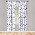 thumbnail image 5 of Ambesonne Birds Window Curtains, Flying Pigeons and Doves, Each 28" W x 84" L, Night Blue and Eggplant, 5 of 5