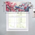 thumbnail image 4 of Cherry Blossom Printed Window Curtains Valances Hummingbird Flower Japanese Asian Watercolor Pink Floral Rod Pocket Window Valance for Living Room Bathroom Bedroom Kitchen 54 by 18 in, 1 Panel, 4 of 6