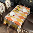 thumbnail image 2 of Orange Yellow Checkerboard Checkered Pattern Rectangle Tablecloth 60"x120",Waterproof Polyester Rectangle Table Cloth, Wipeable Spillproof Polyester Tablecloth for Dining, Camping, Indoor and Outdoor, 2 of 6