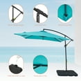 thumbnail image 3 of ACEGOSES 8.2x8.2ft Square Offset Patio Umbrella with Base, Outdoor Hanging Umbrella with Steel Ribs for Deck, Balcony and Garden,Lake Blue, 3 of 7