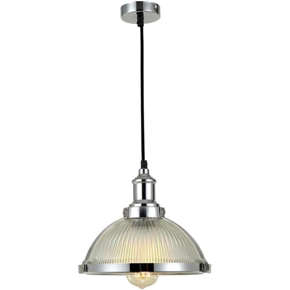 Industrial Style Dome Glass Pendant Light Fixture, Vintage Farmhouse Semicircle Pendant Lamp, Retro Rustic Pendant Lighting, Metal Glass Pendant Light for Kitchen Island Dining Room Bedroom