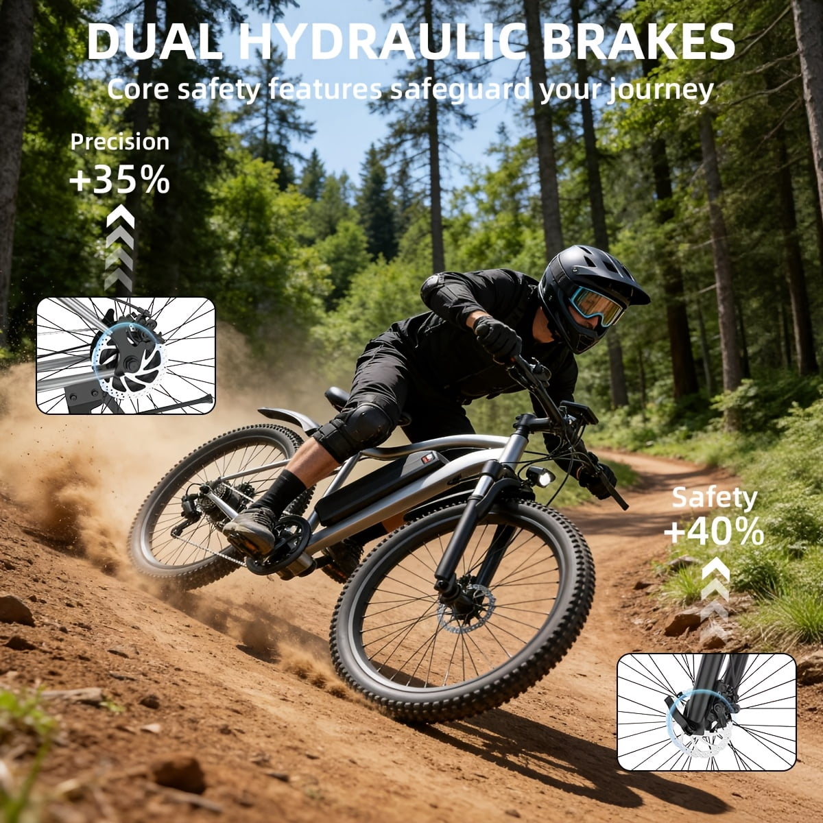 Luxury Adult Electric Bicycle 500/740W 48V 15-20MPH Front Hydraulic Suspension Premium LCD Display Durable Minimalist Design