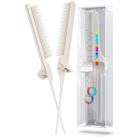 ColorBow® Rat Tail Clip Comb - Light Pink / Apple - 2 Pack Hair Straightener Comb - Flat Iron Comb - Straightening Comb - Hair Coloring Styling Tools for Highlights Balayage Ombré Trimming Cutting