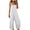 White, variant on Summer Women's Linen Overalls Casual Solid-Color Strappy Backless Adjustable Drawstring Jumpsuit Women Wide-Leg Pants Size S-2XL