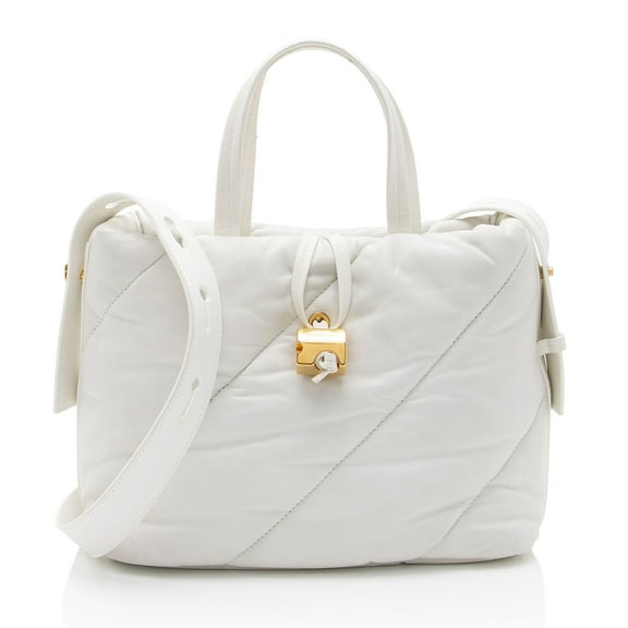 Pre-Owned Off-White Leather Nailed Zipped Tote