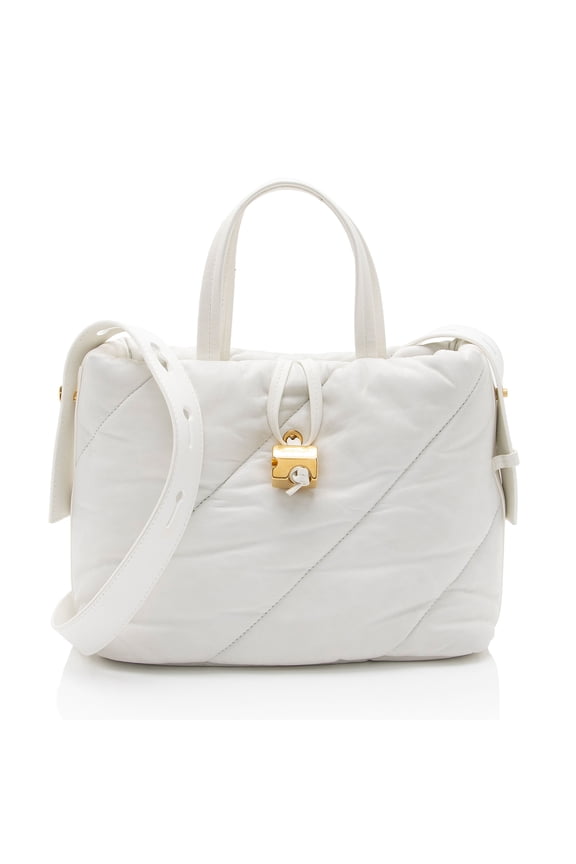 Pre-Owned Off-White Leather Nailed Zipped Tote
