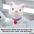 thumbnail image 3 of Replacement Part for Little People Musical Zoo Train Playset - DFN40 ~ Replacement White Kitty Cat Figure ~ Wearing Purple Collar with Red Heart, 3 of 5