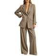 thumbnail image 4 of Gamivast Business 2 Piece Suit Set for Women Casual Notched Lapel Button Blazer Jacket and Wide Leg Trousers Office Professional Work Dress Outfits Khaki XXXL, 4 of 6