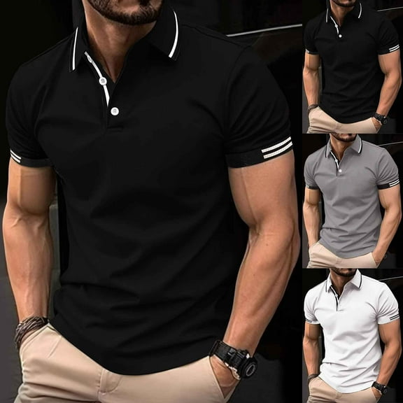 Xunlbb Men's Shirts Mens Dress Shirts Men's Pullover Printing Button Short Sleeve Turndown Collar Blouse Shirt Gift for Him, S-3XL