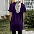 thumbnail image 7 of Timegard Womens Tops Drawstring Hoodies Short Sleeve Comfy Solid Color Pullover Tops with Pockets, 7 of 7