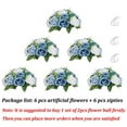 thumbnail image 4 of Blosmon Flower Kissing Balls Wedding Centerpieces 6 Pcs Spring Artificial Roses Flowers Vintage Dusty Blue Floral Arrangements, 4 of 9