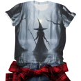 thumbnail image 6 of Pumpkin Witch Cute Graphic T-Shirt for Women Crew Neck Short Sleeve Loose Casual Tops Fall Tees Multicolor M, 6 of 7