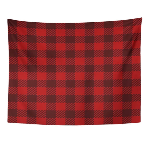UFAEZU Blue Pattern Red Lumberjack Gingham Buffalo Plaid Tartan Wall Art Hanging Tapestry Home Decor for Living Room Bedroom Dorm 51x60 inch