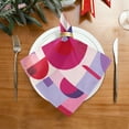 thumbnail image 2 of Cloth Napkins Set of1 100% Satin Peachskin Velvet 20x20inx1 Napkins Cloth napkins are washable Soft and Absorbent Pink and Purple Record Pattern, 2 of 8