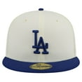 thumbnail image 2 of Men's New Era Cream Los Angeles Dodgers Chrome 59FIFTY Fitted Hat, 2 of 6