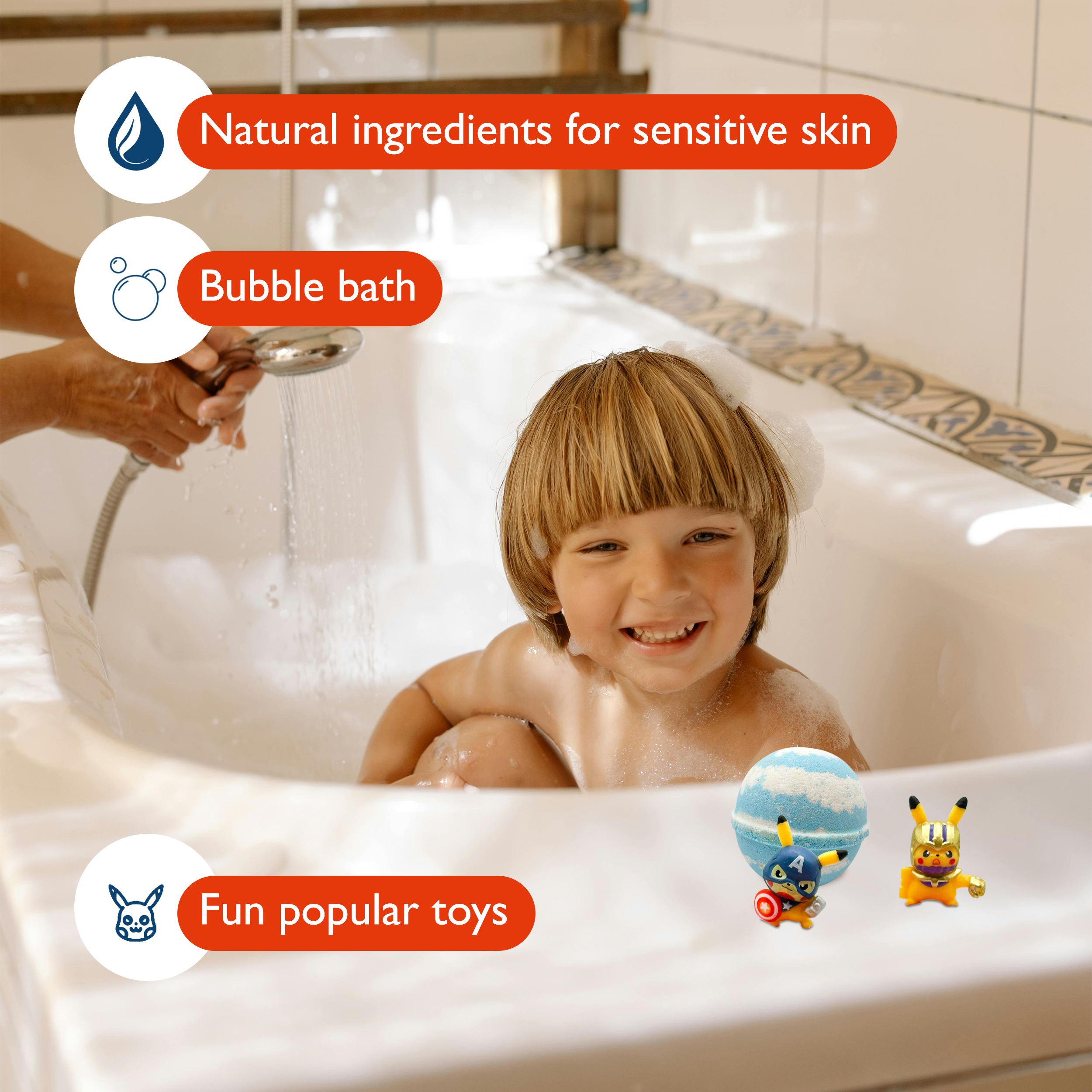 Bath Bombs for Kids with Surprise Inside Pica Hero Toys Handmade in USA Natural and Safe by Relaxcation