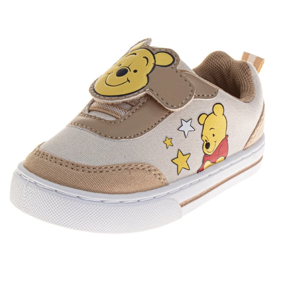 Disney Winnie The Pooh Sneakers Boys - Hundred Acre Wood Comfort Fit Casual Wear Durable Sole Easy Closure (Infant/Toddler) - Beige Yellow, Size: 10