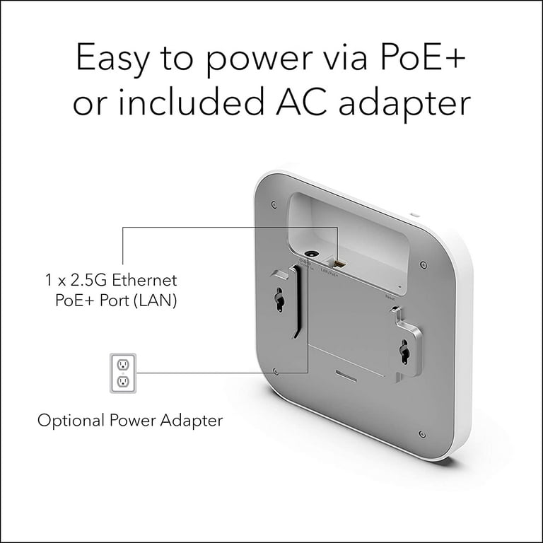 NETGEAR WAX610 Dual-Band Wi-Fi 6 Access Point, Ethernet and