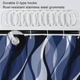 thumbnail image 5 of Light Blue Shower Curtain, Modern Abstract Blue and Grey Striped Shower Curtain Set for Bathroom Waterproof Polyester Shower Curtain with Hooks, 72x72 Inch, 5 of 6