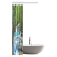 thumbnail image 2 of MYPOP Rainforest Waterfall Shower Curtain, Foliage Jungle Misty Mountains and Rocks Polyester Fabric Bathroom Decor Set with Hooks, 36 X 72 Inches, Green, 2 of 2