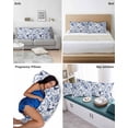 thumbnail image 6 of White Blue Spring Floral Pillow Covers Queen Size 2 Pack, Summer Botanical Hummingbird Soft Bed Throw Pillowcases Breathable Cooling Long Lumbar Body Pillow Sham Cover for Bed Sofa 20''x30'', 6 of 7