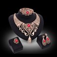 thumbnail image 2 of MasteelfCA Ensemble de Bijoux Quatre Pièces Cristal Strass Collier Bracelet Bague (Rouge), 2 of 7