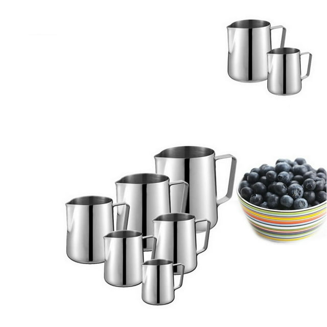 KAJNBN 1Ensemble Mousseur à Lait en Acier Inoxydable Pot de Fleurs avec Bec Verseur Sans Goutte