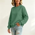 thumbnail image 5 of Crew Neck Sweatshirts Women Long Sleeve No Hood Pullover Sweatshirts Fall Casual Loose Sweatshirts, M, 5 of 6
