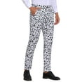 thumbnail image 4 of INSPIRE CHIC Men's Formal Night Out Animal Print Leopard Dress Pants 34 Black White, 4 of 6