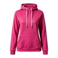 thumbnail image 4 of Nowekniz Womens Loose Half Zip Hoodie Sweatshirt, Cotton Blend Solid Long Sleeve Top with Kangaroo Pocket, Winter Soft Casual Layering Hooded Jacket, 4 of 5