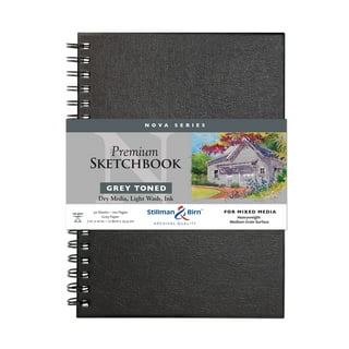 Arteza Sketchbook, Spiral-Bound Hardcover, Gray, 9x12”, 100 Sheets of  Drawing Paper 