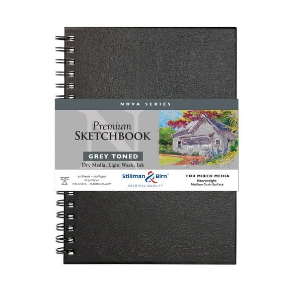 Stillman & Birn Nova Series Wire-Bound Sketchbook, Gray, 7" x 10"