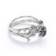 thumbnail image 3 of JeenMata Anillo de Bodas Solitario con Hojas y Enredaderas Cuarzo Rutilado Negro de Talla Redonda de 0,5 TCW; Baño de Oro Blanco de 18 K sobre Plata, 3 of 6