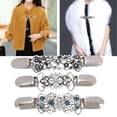 thumbnail image 3 of 3 Pack Hollow Shiny Floral Cardigan Clips Collar Clips for Women Sweater Shirt Shawl Cardigan Bound Buckle Cape Clips Wom, 3 of 9