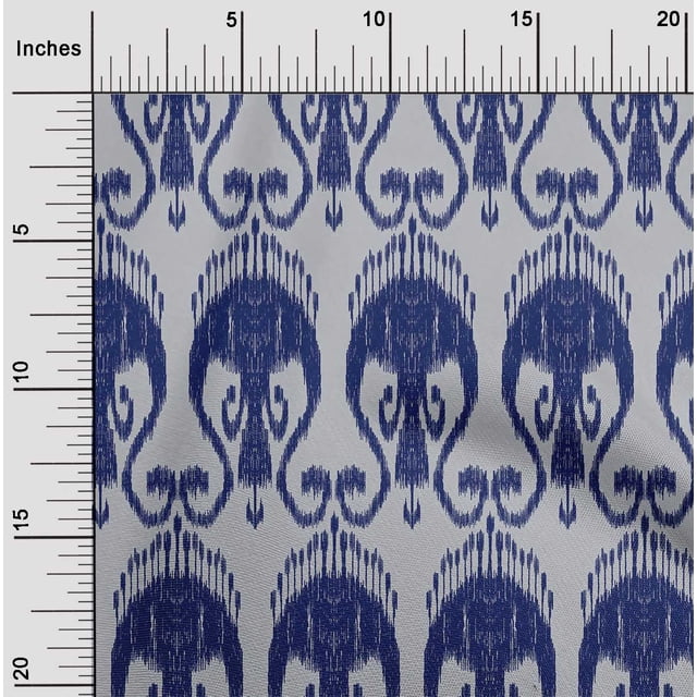oneOone Tissu Popeline de Coton Tourbillon Ikat Imprimé 1 Yard 56 Pouces de Large