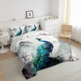 thumbnail image 3 of Homewish Floral Sakura Animal Peacock Bedding Comforter Set 2pcs for Adults Female Men Women,Japanese Style Twin Comforter Sets Microfiber,Chic Flower Cherry Blossoms Breathable Bedding Set, 3 of 8