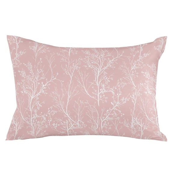 Pink Botanical Throw Pillow Cover 12 x 20 Inch Decorative Pillow Cover Vintage Floral Plants Branch Lumbar Pillowcase Seasonal Rectangle Cushion Case for Couch Sofa Bed Living Room