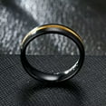 thumbnail image 2 of 18K Gold+Black Plating Titanium Steel Band Ring Men's Anniversary Ring Size 6-13, 2 of 4
