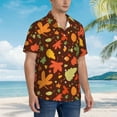 thumbnail image 2 of Lsque Autumn Leaves pattern Hawaiian Shirt for Men, Unisex Summer Beach Casual Short Sleeve Button Down Shirts-Small, 2 of 9