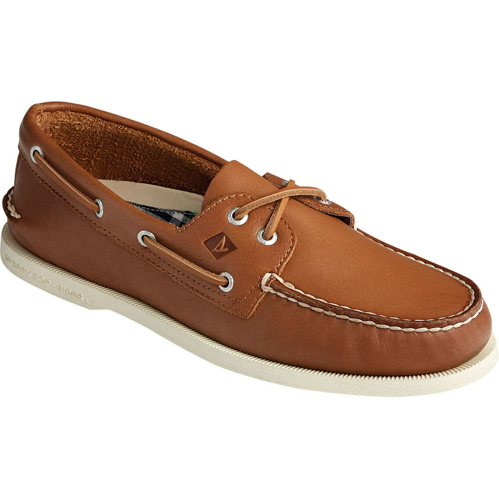 Sperry - Men's Sperry Top-Sider Authentic Original 2-Eye Whisper Boat Shoe Tan Soft Leather 9.5
