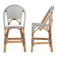 thumbnail image 3 of bali & pari Genica Black and White Weaving and Rattan 2-Piece Counter Stool Set, 3 of 6