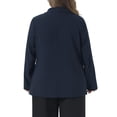 thumbnail image 4 of DARING DIVA Women's Plus Lapel Button Work Blazer 1X Dark Blue, 4 of 6
