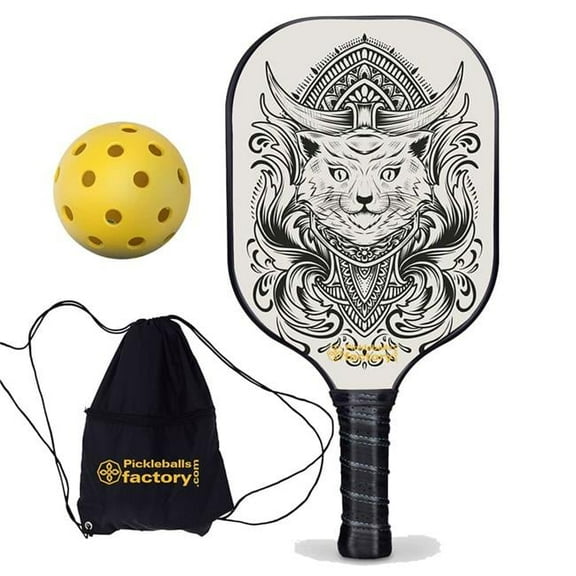 Pickleball Factory PB0003-9-C Pickleball Rackets - Egyptian Cat Level Up Pickleball, Pickleball Paddles for Intermediate Players, Carbonfiber Graphite