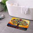 thumbnail image 3 of FJPT Colorful Tree Of Life Non Slip Flannel Polyester Floor Mat For Bathroom Kitchen Bedroom Decor 16x24 inch, 3 of 5