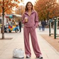 thumbnail image 7 of Szluipve 2 Piece Sets for Women Leopard Print 2 Piece Tracksuit Zip Up Stand Collar Jacket Elastic Waist Wide Leg Pants Casual Loungewear Outfit Set Pink XL, 7 of 7