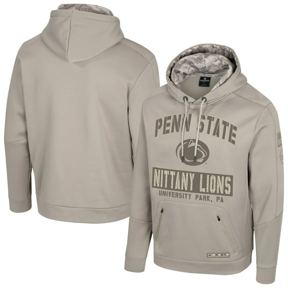 Men's Colosseum Oatmeal Penn State Nittany Lions Big & Tall Operation Hat Trick Battalion Hoodie Sweatshirt